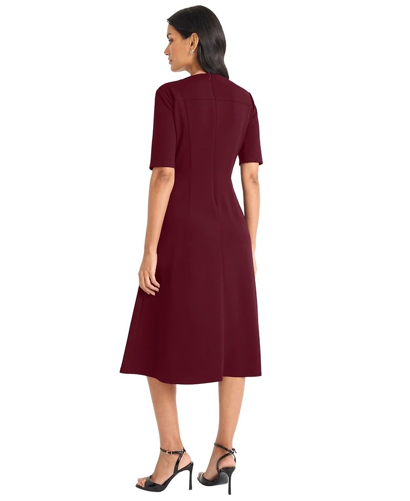 Maggy London Women's Short-Sleeve Midi Dress