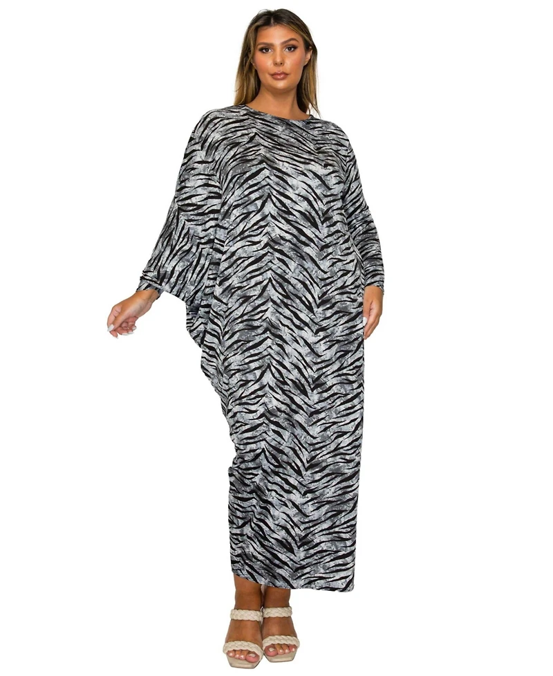 L I V D Women's Plus Mary J Asymmetrical Maxi Dress