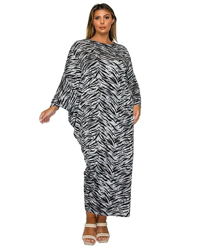 L I V D Women's Plus Mary J Asymmetrical Maxi Dress