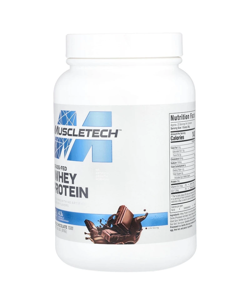 MuscleTech 100% Grass-Fed Whey Protein Triple Chocolate