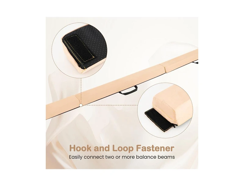 7 Feet Folding Balance Beam with Removable Suede Cover and Non-Slip Bottom