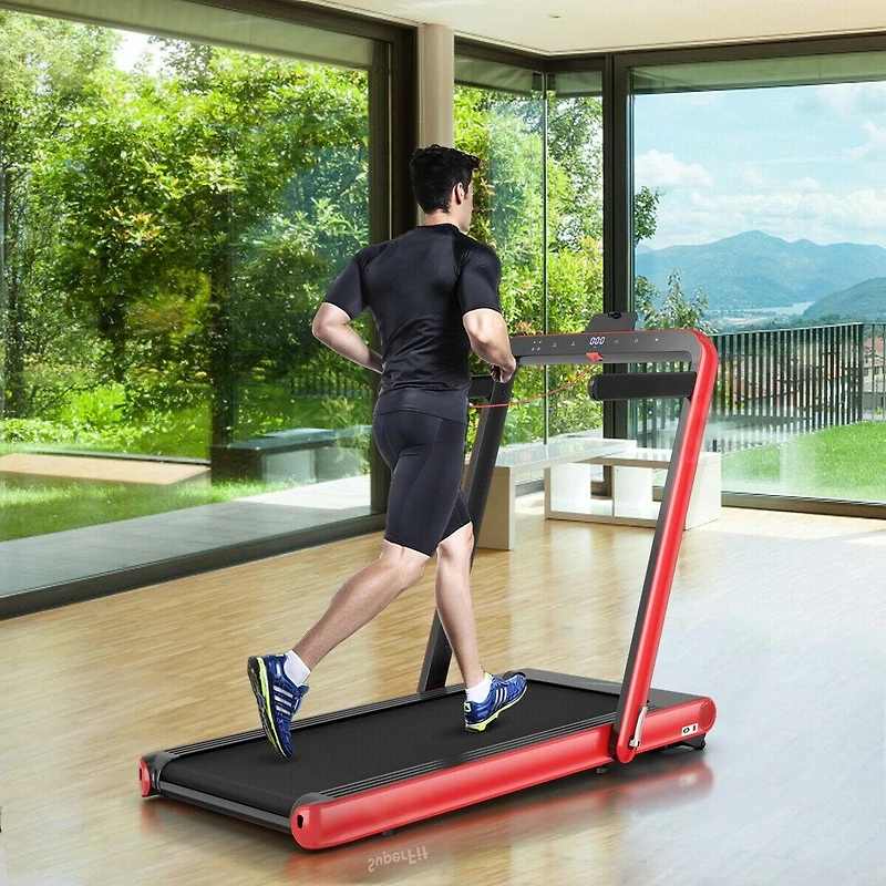 4.75HP 2-in-1 Folding Treadmill with Remote and App Control