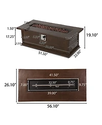 Mondawe 56" Concrete Fire Pit - 50K Btu Wood-Look Design