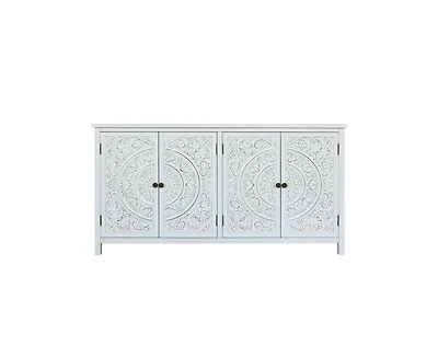 Casainc 60" White Accent Storage Cabinet with 4 Doors