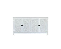 Casainc 60" White Accent Storage Cabinet with 4 Doors