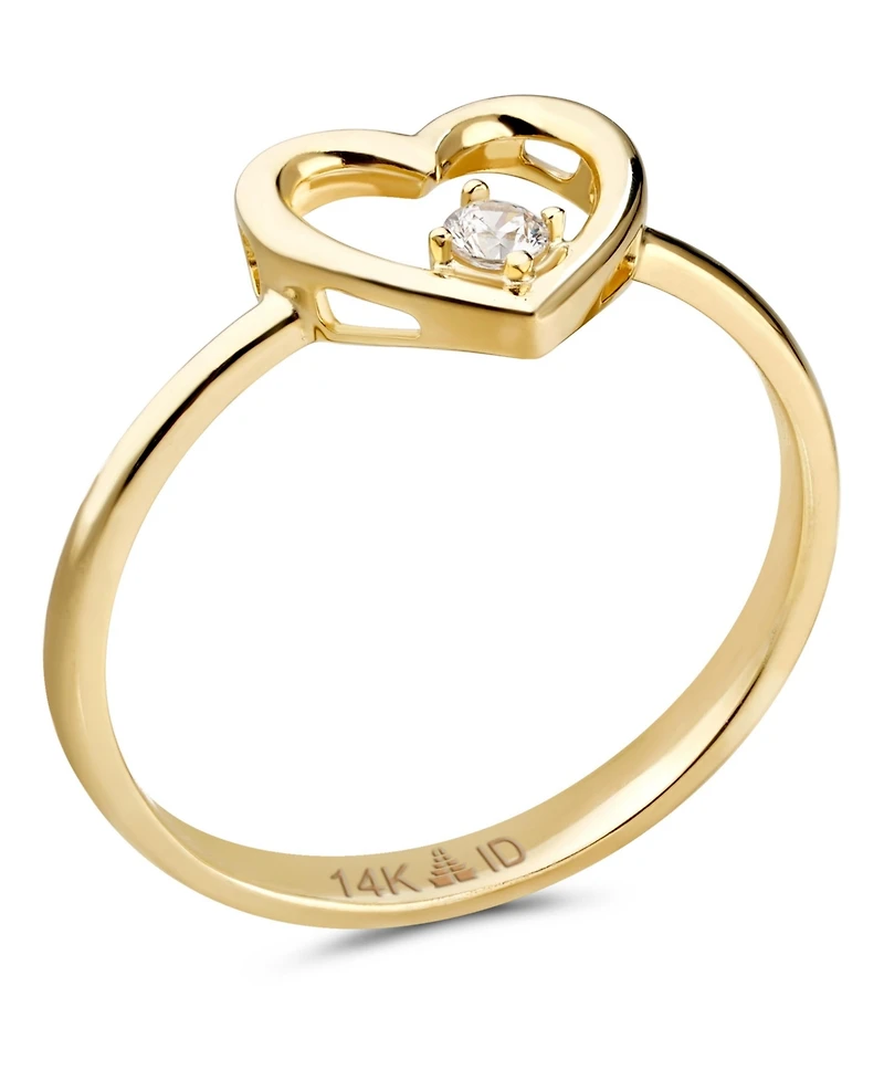Devata Open Heart Ring in 14K Gold, Size 8, approx. 1.9 grams.