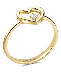 Devata Open Heart Ring in 14K Gold, Size 8, approx. 1.9 grams.