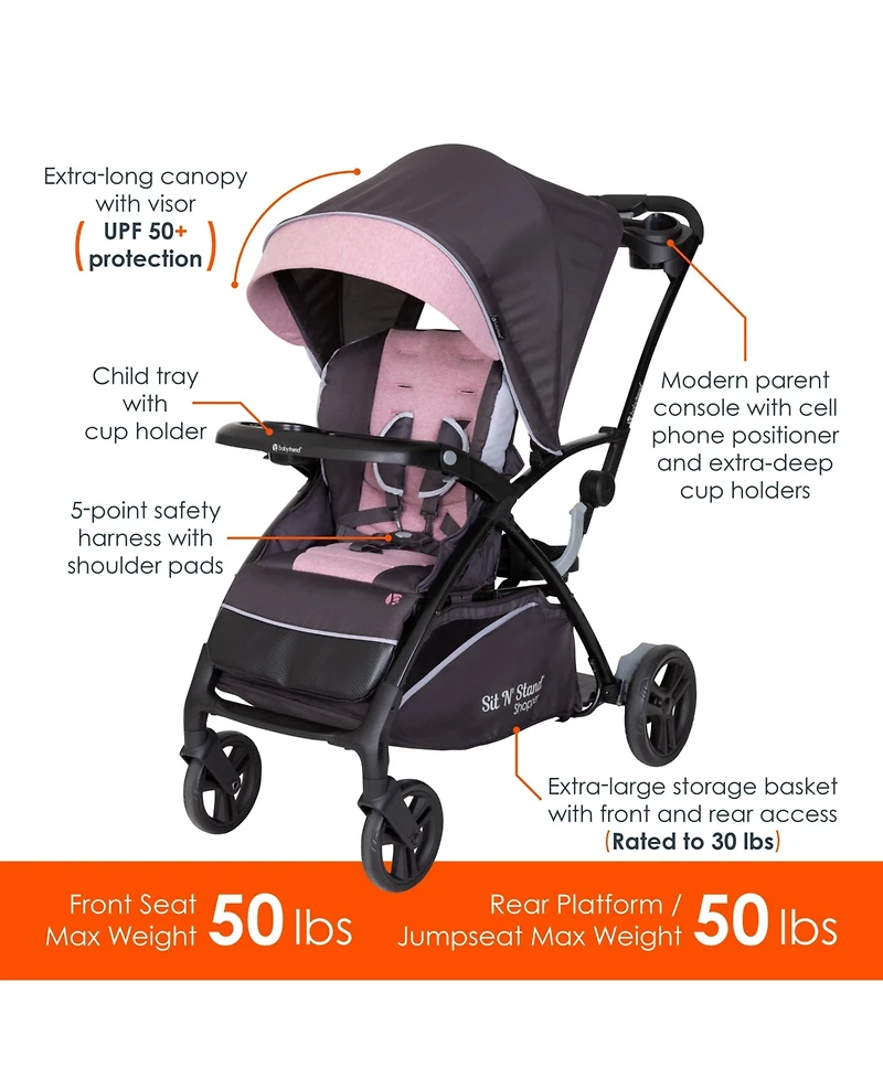 Baby Trend Sit N Stand 5-In-1 Shopper Stroller - Kona