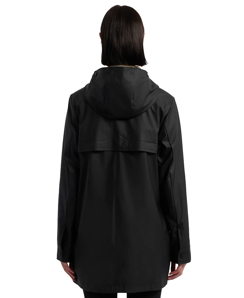 Hunter Women's Hooded Rubberized Waterproof Rain Coat