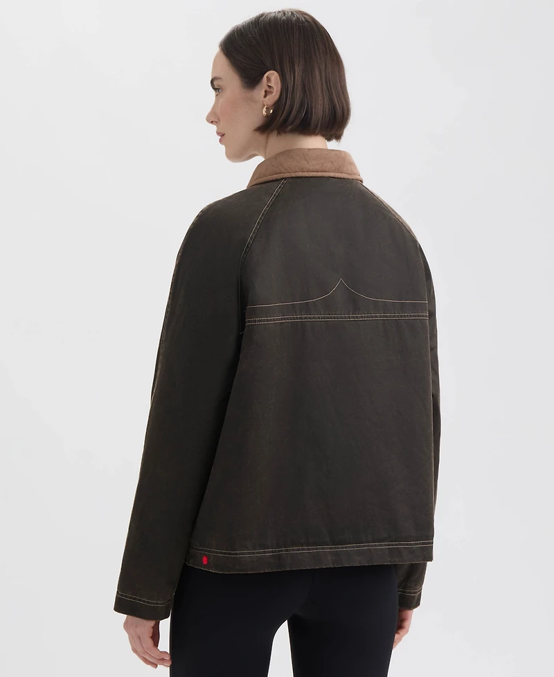 Hunter Women's Short Faux Fur-Lined Waxed Jacket