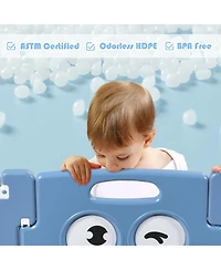 Gymax 16-Panel Foldable Baby Playpen Kids Activity Centre w/ Lock Door & Rubber Mats