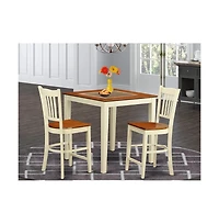 East West Furniture 3 Pc counter height set - Dining Table and 2 bar stools