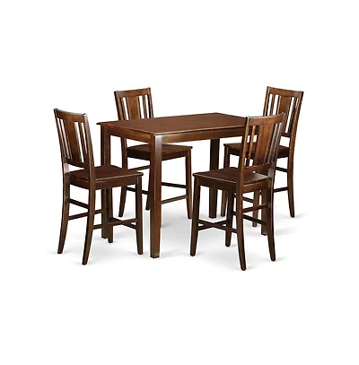 East West Furniture 5 Pc counter height pub set - high Table and 4 Kitchen Chairs