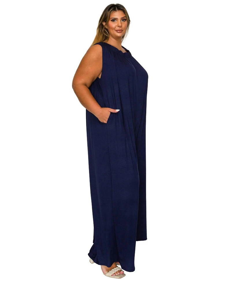 L I V D Plus Olson Wide Leg Pocket Jumpsuit