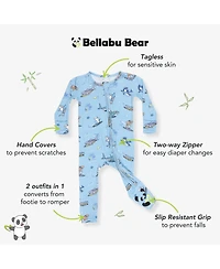 Bellabu Bear Unisex Shark School Convertible Footie