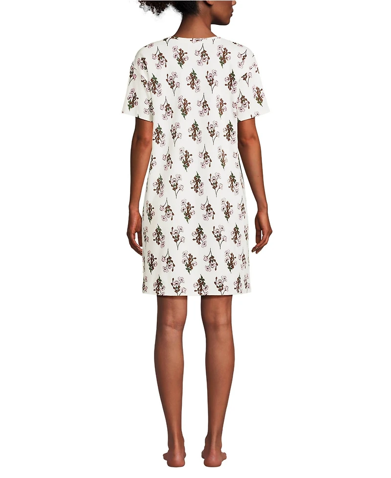 Lands' End Women's Interlock Above the Knee Nightgown