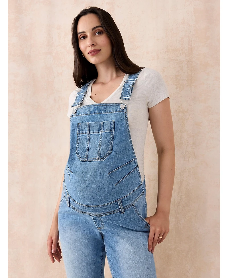 Motherhood Maternity Women's Relaxed Fit Denim Overall