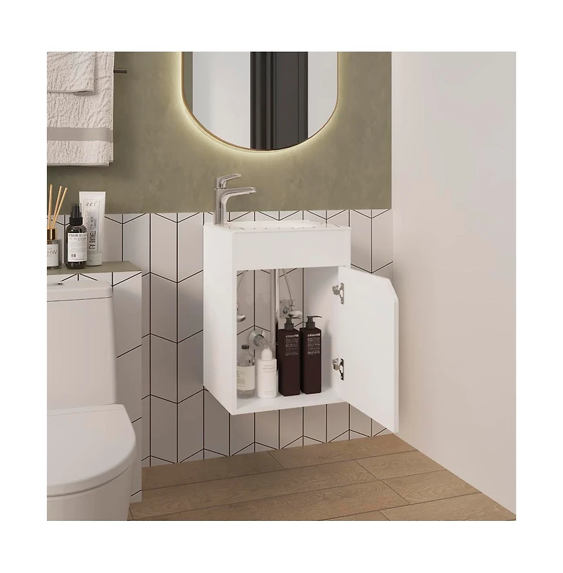 Fm Furniture Nelson Bathroom Floating Vanity, Wenge