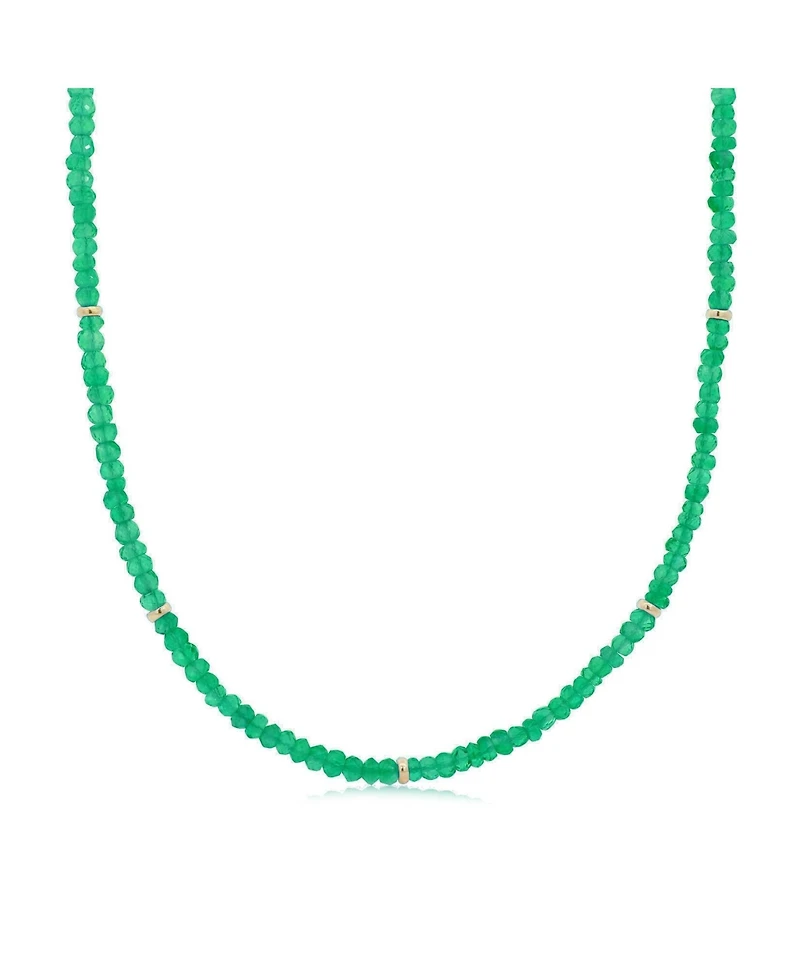 The Lovery Green Onyx Bead Necklace 14K Gold