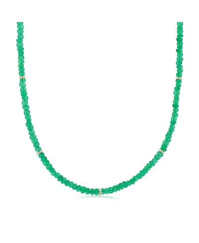 The Lovery Green Onyx Bead Necklace 14K Gold