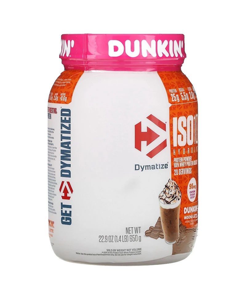 Dymatize ISO100 Hydrolyzed 100% Whey Protein Isolate Dunkin Mocha Latte