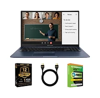 Asus VivoBook 15" Fhd Student Laptop Bundle, Fast Ryzen 5, 8GB Ram, 512GB Ssd, Lightweight for Campus and School, Webcam w/Shutter, Aux Hdmi Cabl