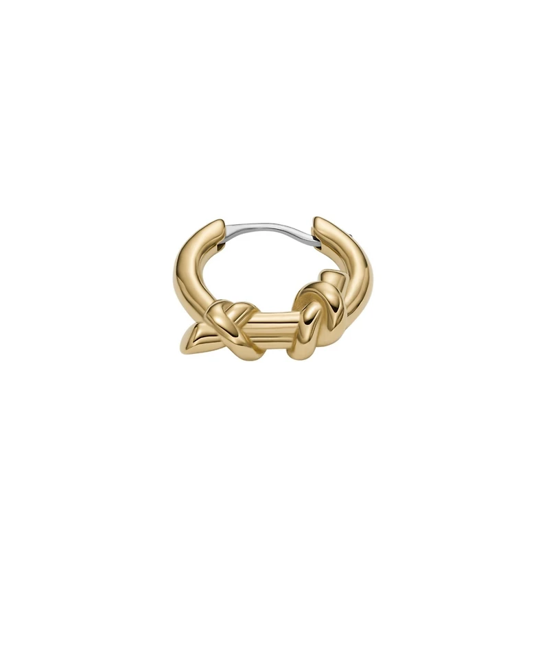 Diesel Unisex Diesel Gold-Tone Stainless Steel Hoop Earring