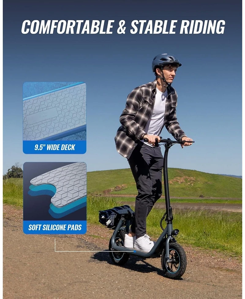 Urbanmax Foldable Electric Scooter, 550W Motor, 18.6 Mph Max Speed, 20 Miles Range