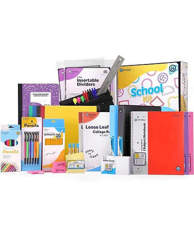 105-Piece School Supplies Kit for High School & College – Binders, Notebooks, Folders, Pens, Pencils, Sticky Notes, Dividers, Ruler, Erasers & More