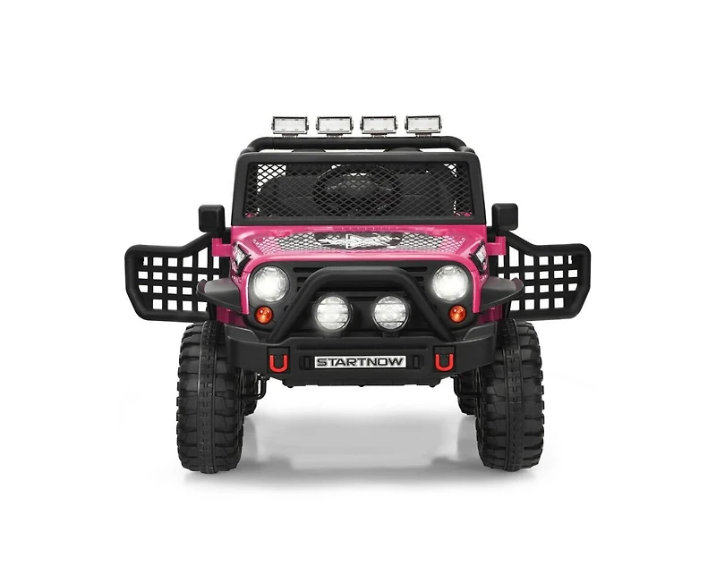 12V Kids Electric Ride-On Truck with Remote Control and Operation Lever - Pink