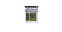 Kate Aurora Lightweight Plaid Country Farmhouse Rooster Window Rod Pocket Curtain Valance - Navy