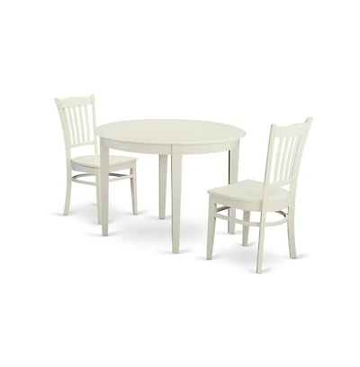 East West Furniture 3 Pc dinette Table set for 2-Kitchen Table and 2 Dining Chairs