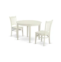East West Furniture 3 Pc dinette Table set for 2-Kitchen Table and 2 Dining Chairs