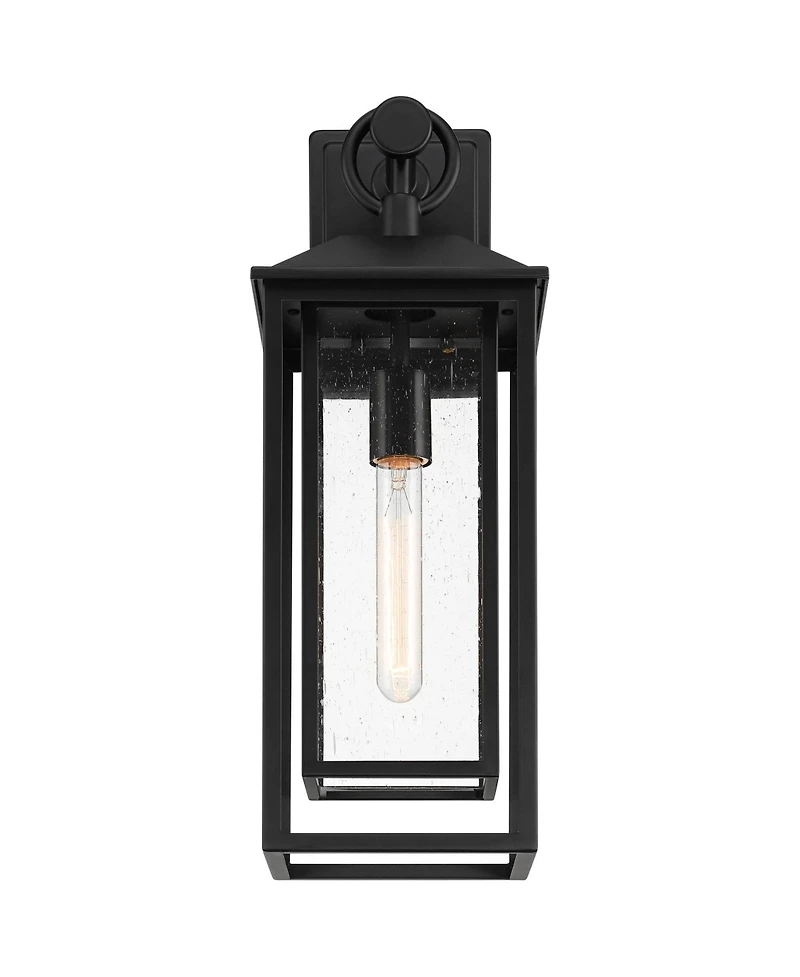 John Timberland Califa 20" High Traditional Outdoor Wall Light Fixture Mount Porch House Exterior Outside Lantern Weatherproof Black Glass Shade