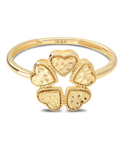 Devata Clover Heart Ring in 14K Gold, Size 9, approx. 2.1 grams.