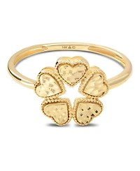 Devata Clover Heart Ring in 14K Gold, Size 9, approx. 2.1 grams.