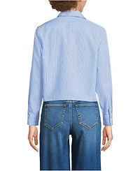 Lands' End Women's No Iron Boxy Cropped Shirt