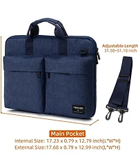 Slim 17.3 inch Laptop Bag Sleeve Carrying Case with Shoulder Strap