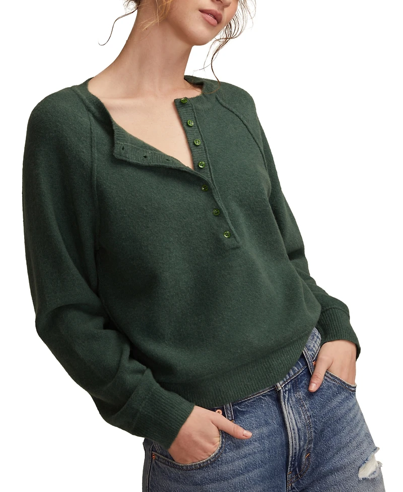 Lucky Brand Women's Relaxed Henley Sweater