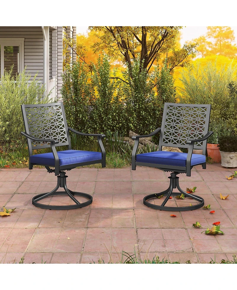 Costway Outdoor Swivel Chairs Patio Dining with Padded Cushions High Back