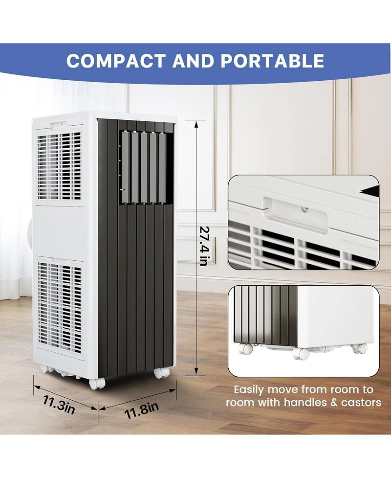 gaomon 8000 Btu Portable Air Conditioner - 3-in-1 Unit with Dehumidifier & Fan Cools 350 Sq.Ft (Includes Vent Kit for Bedroom/Rv/Apartment)