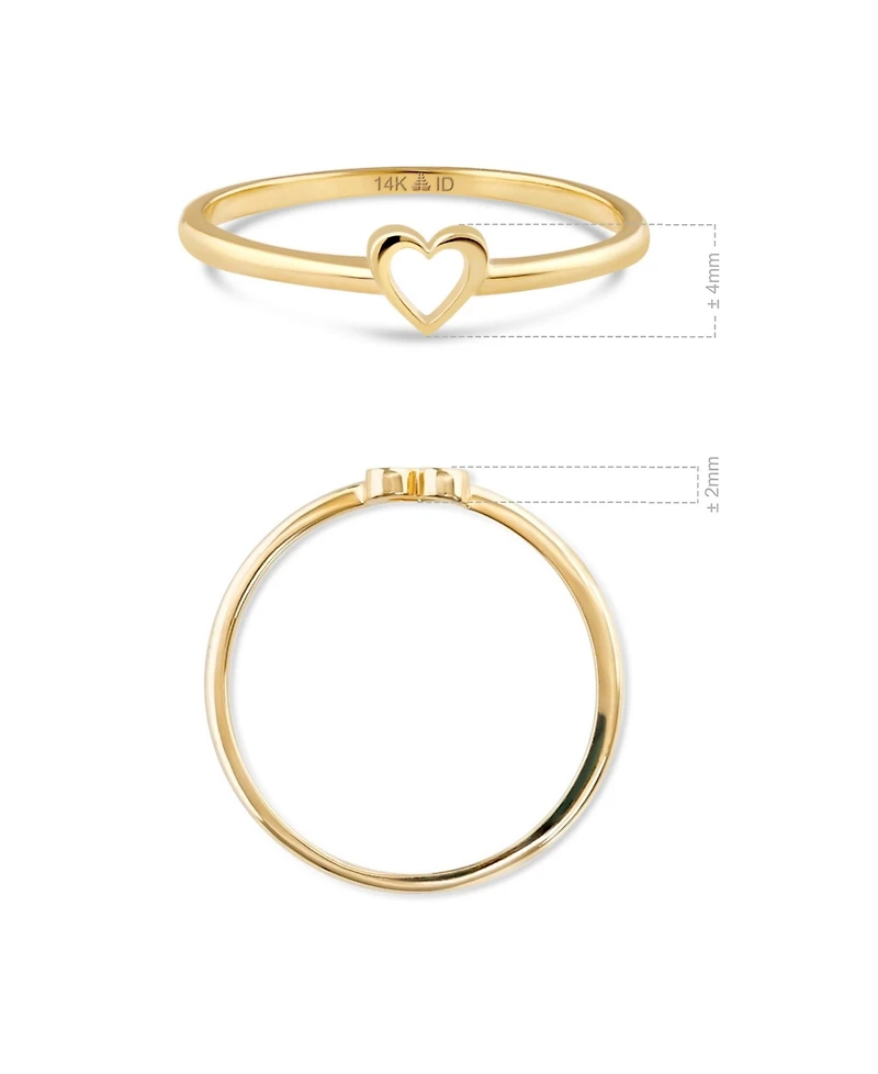 Devata Open Heart Ring in 14K Gold, Size 8