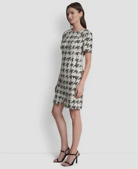 Dkny Women's Short Sleeve Crew Neck Sheath Dress