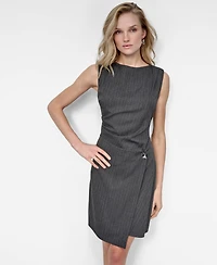 Dkny Women's Sleeveless Boat Neck A Line Dress