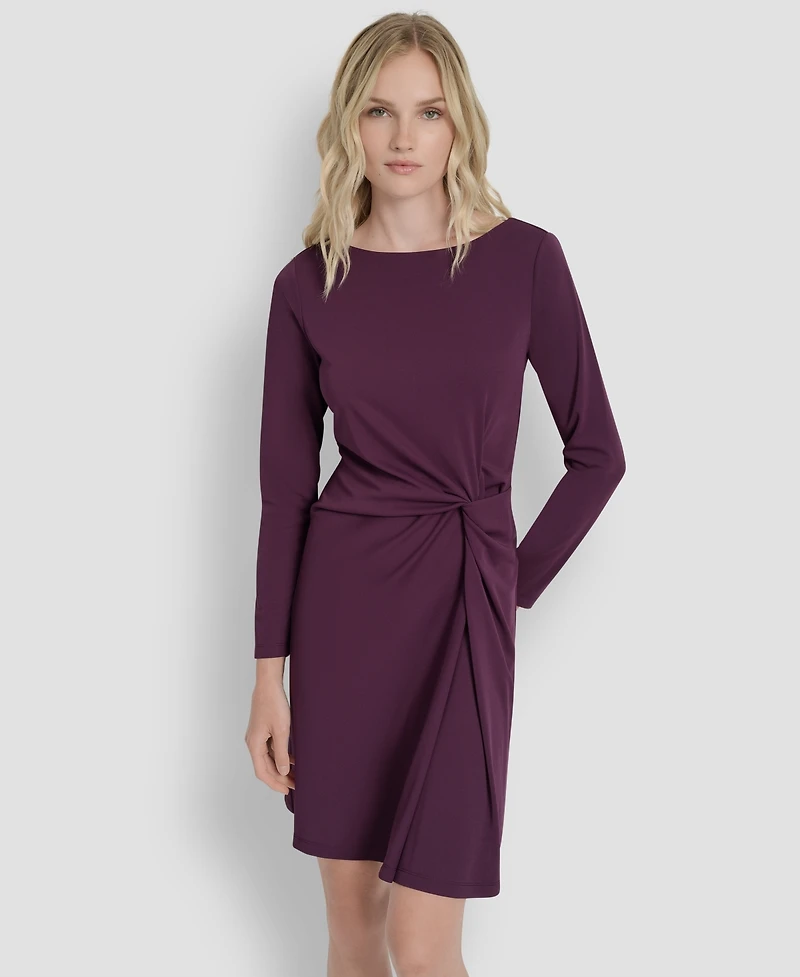 Dkny Women's Long Sleeve Boat Neck Sheath Dress