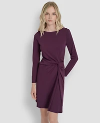 Dkny Women's Long Sleeve Boat Neck Sheath Dress