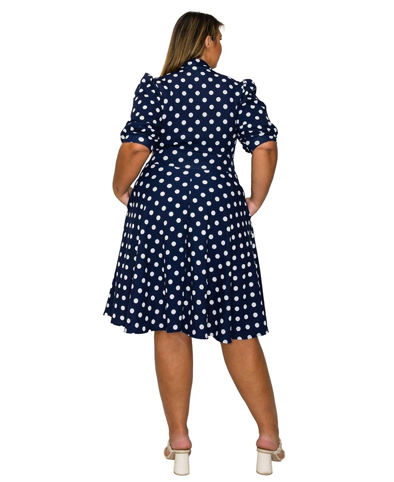 L I V D Women's Plus Breken Pocket Flare Dress