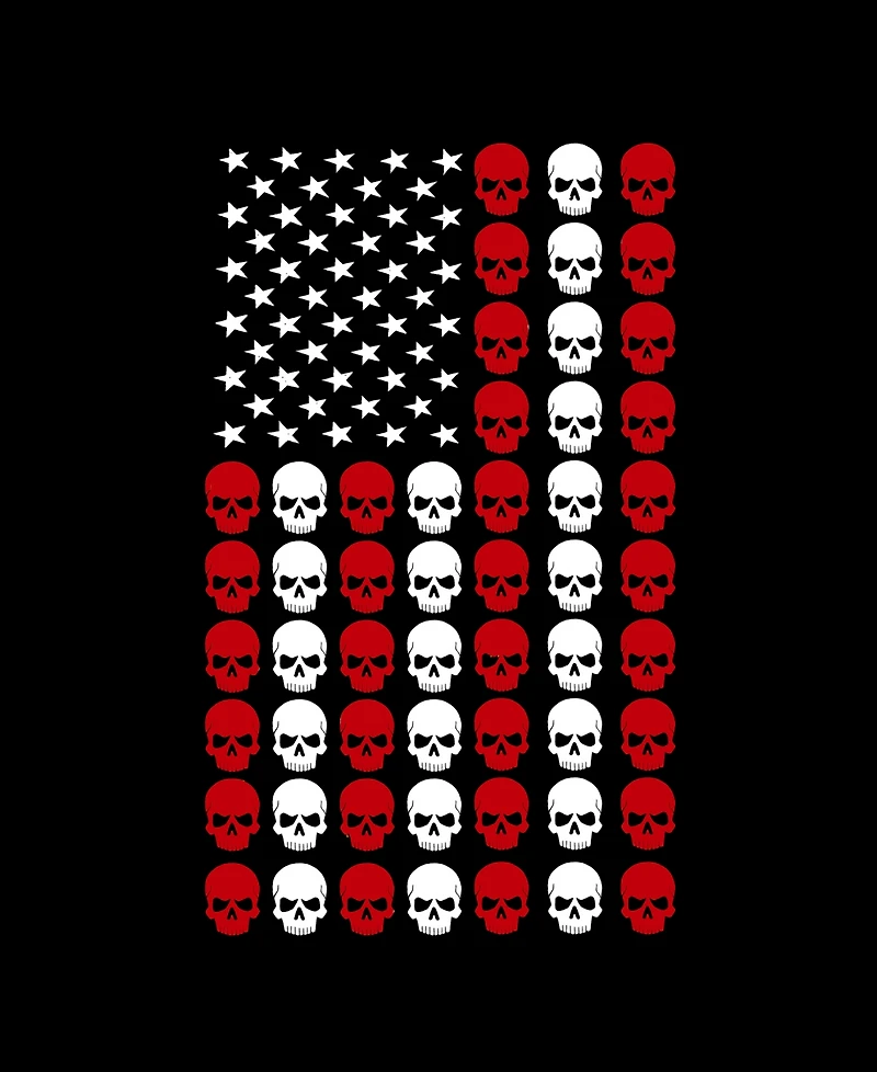 La Pop Art Plus Skull Flag Word V-Neck T-Shirt