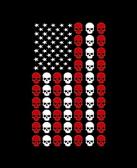 La Pop Art Plus Skull Flag Word V-Neck T-Shirt
