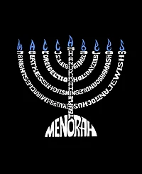 La Pop Art Plus Menorah Word V-Neck T-Shirt
